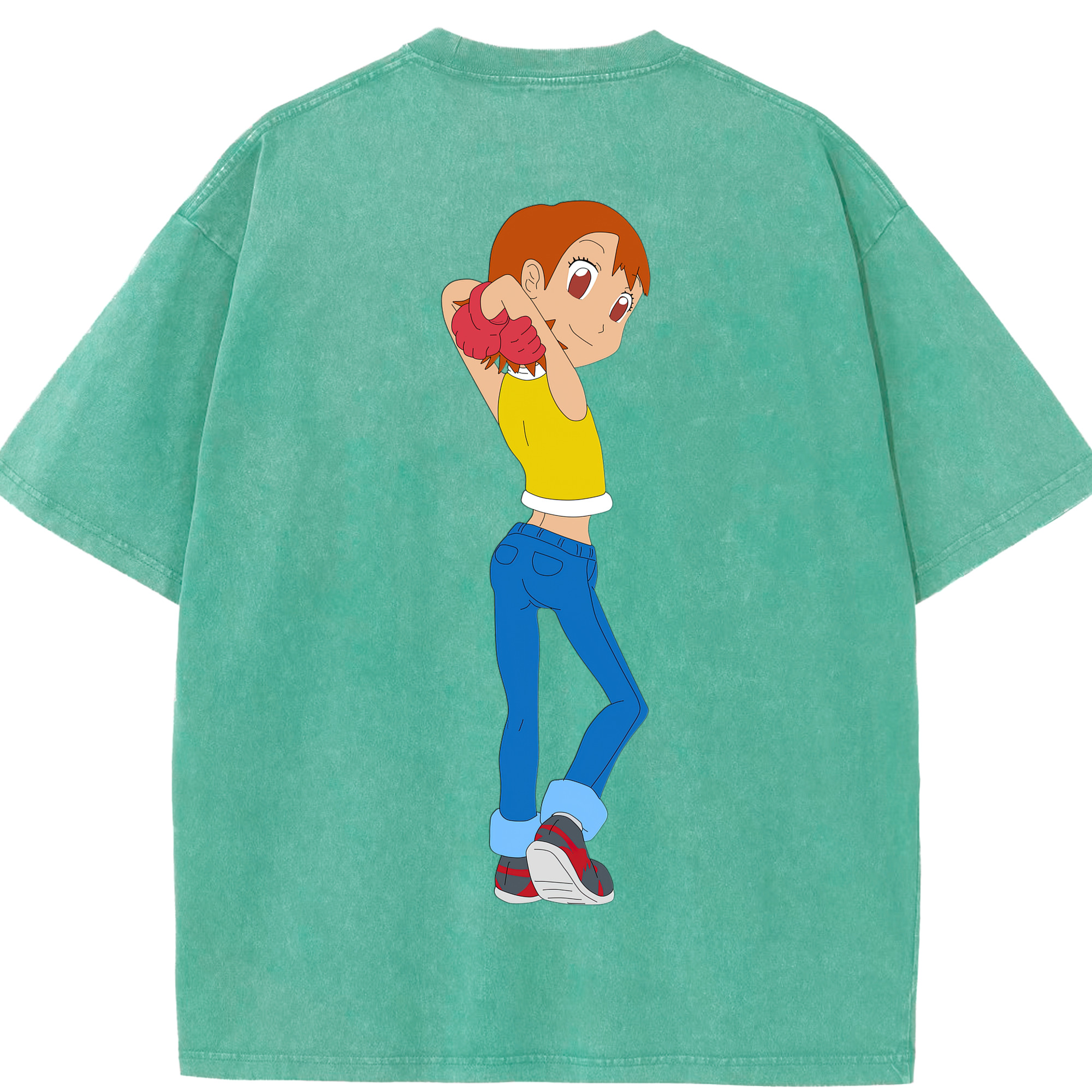 （画像用） Digimon デジタルモンスター/デジモン 綿100% ヴィンテージ風 半袖Tシャツ（背面プリント）